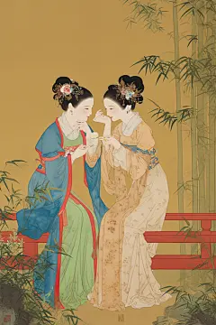 国画仕女图人物形象画作