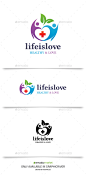 生活是爱——人类标志模板Life is Love - Humans Logo Templates保健、夫妇、基金会、健康、心、人类、叶、爱、医学、自然、人、红十字会 care, couple, foundations, health, heart, human, leaf, love, medical, natural, people, red cross
