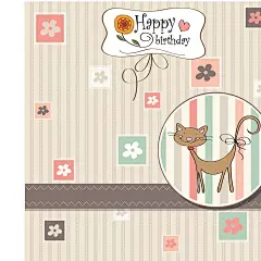 可爱小猫卡片背景素材eps格式|背景|封面设计|贺卡设计|精美|卡片设计|卡通|可爱|可编辑|猫咪|生日贺卡|矢量|矢量素材|素材|条纹|图片|小花