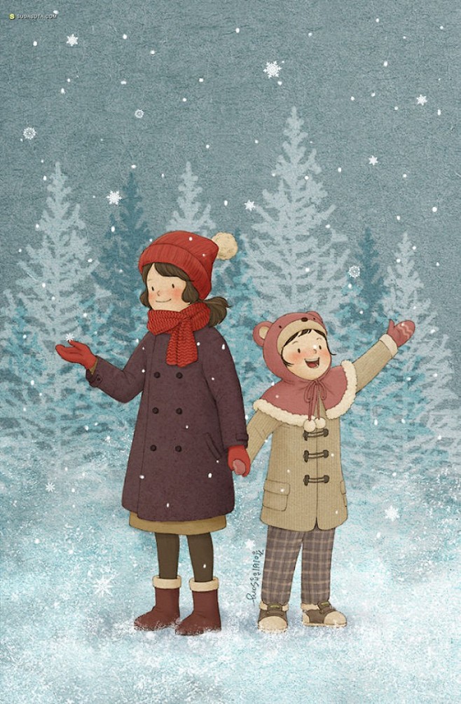 종이비행 手绘插画欣赏