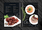 Design menu for restaurant : The design menu for the restaurant in Russia. Europe and japanese kitchen. All is collage from customer` s photoes of dishes and background made from stock photoes.