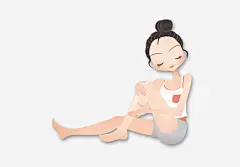 手绘坐姿美女高清素材 平面电商 创意素材 png素材