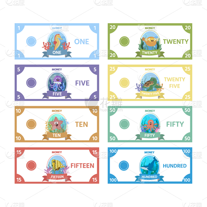 可爱的,海星,鱼类,海马,矢量,游戏,童...