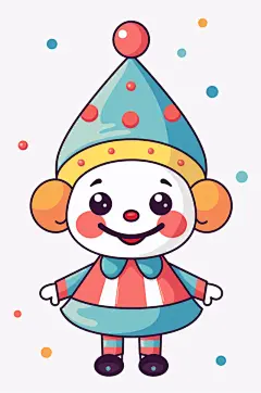 AI数字艺术愚人节欢乐小丑插画