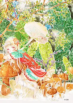吃蘑菇-后苑FLORA_水彩，插画，涂鸦_涂鸦王国插画