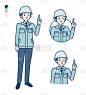 simple work wear man_pointing-hand-sign