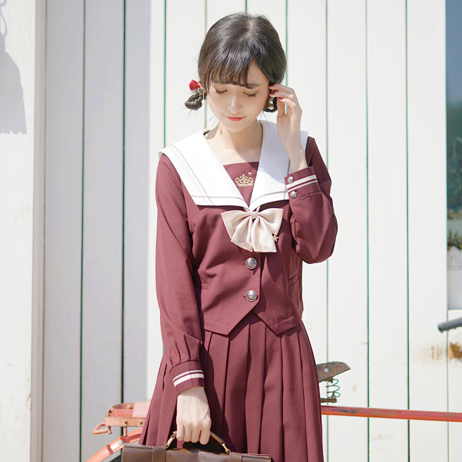 放学后樱桃物语jk制服秋冬中间服长袖正统...