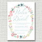 Wedding Invitation Fully Customisable Floral by designbydetail