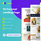 10套教育应用动态响应式展示落地页设计模板 Landy – Landing Page Design UI Kit