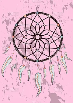 梦符咒,珠子,羽毛,嬉皮士,轻的,自然美,传统,幻想,绘制,复古