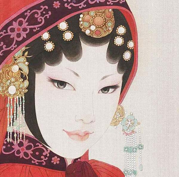 周雪京剧工笔画欣赏之美人记-花瓣网