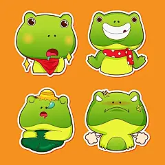 手绘动物青蛙表情包矢量图设计素材