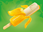 Banana ice cream in jelly : Retouching image for package