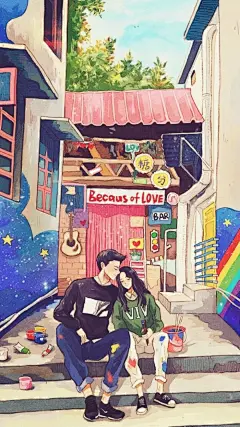 【韩国插画家Myeong-Minho插画作品欣赏】—— 记录与女友恋爱瞬间和恋人间的爱情模样，甜蜜温馨，简单幸福，令人羡慕和憧憬。