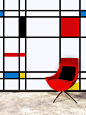 Geometric Wall Design from PIXERS - Want this painted on the wall of my art studio since I absolutely LOVE Piet Mondrian!: