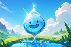 节约每一滴水插画素材