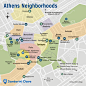 Map of Neighborhoods in Athens, Greece.