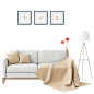 清新 现代家居 家居家装 沙发 落地灯 装饰元素免抠png图片壁纸