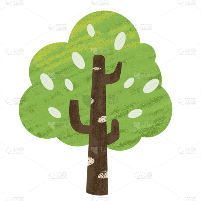 手绘-简约树木植物元素贴纸8