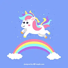 手绘欧式独角兽天马飞马
