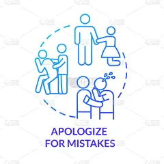 为错误道歉概念图标。友谊关系的建议。最好的朋友和夫妻解决冲突的想法细线说明。矢量隔离轮廓RGB彩色绘