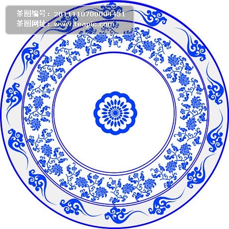 中国传统青花瓷盘素材