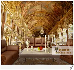 FATCAT 3D欧式背景 电视墙沙发墙客厅大堂餐厅壁纸 定制大型壁画-淘宝网