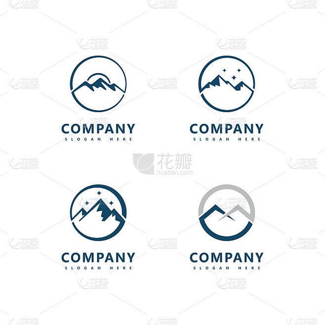 山标志图标矢量设计模板