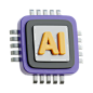 AI Chip  3D Icon