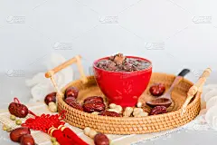 中国传统食物，腊八粥。早餐麦片，健康饮食。腊八节、中国新年、春节概念