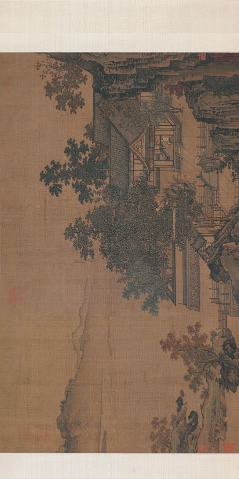 四景山水图 南宋 刘松年 第二幅，纳凉，夏木浓荫，碧荷点点；