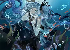 VOCALOID_荩天_VOCALOID圈插画_网易GACHA二次元社区 #治愈系# #小清新# #壁纸# #萌妹# #初音# 