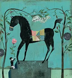 【德国插画师Olaf Hajek：抽象派的艳丽】
Olaf Hajek在德国出生、荷兰长大，曾在杜赛尔多夫学过平面艺术和插画，后来在阿姆斯特丹展开他的自由插画生涯。他利用作品探讨想像与现实间的关系，汲取各方灵感，建构了一个色彩缤纷、非常超现实，卻又稍微脱轨的世界。他喜爱大自然，因此常以花朵入画。“花对我來说別具象征意义，不但是生与死的強烈符号，也代表魅力、恶毒，和大自然的多样性”，他如此描述自己的作品，“我想结合花朵和动物、昆虫、荊棘和水，描绘生命的完整循环！”