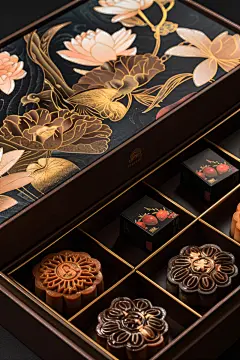 AI数字艺术中秋节送礼月饼礼盒图片