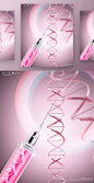 未来高科技医疗医药医疗注射器 DNA疫苗 生物技术基因工程的遗传合成_平面素材_海报_模库(51Mockup)