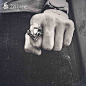 欧美复古朋克骷髅潮戒指男士钛钢个性夸张食指环潮人霸气单身戒子-tmall.com天猫