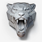 咆哮豹雕塑3D模型