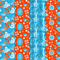 扁平化卡通炫彩创意日式日本卡通竹子锦鲤鱼图案墙纸包装设计喷印矢量图案图形素材eps-淘宝网