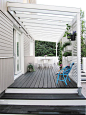 Deck with pergola - love the planters on the privacy wall: 
