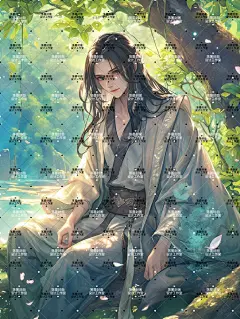 AI版权图古风男304