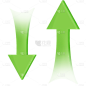 特效通用绿色立体透气箭头图标元素素材