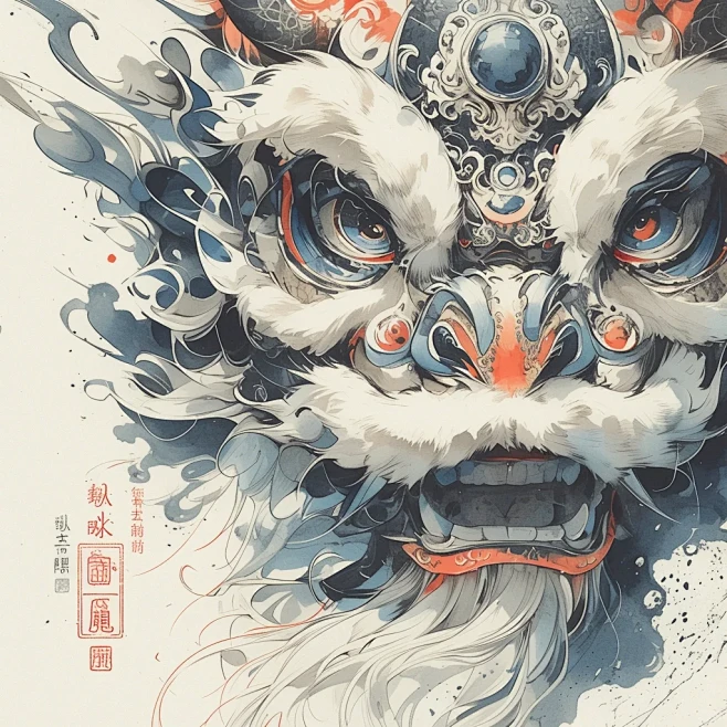国潮|蓝色醒狮第三弹 - 小红书