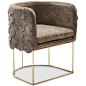 Modern Leather and Brass Contemporary Falcon Tub Chair by Egg Designs For Sale