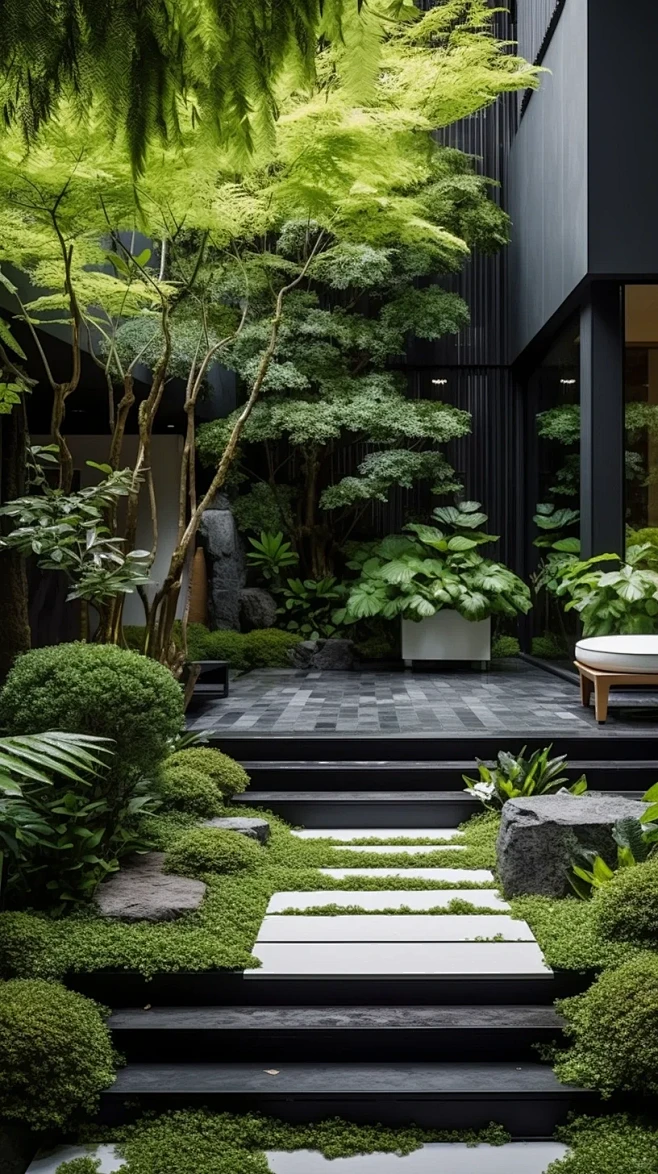 花园设计灵感|现代森系庭院图片_D-室内/建筑图片素材-花瓣网