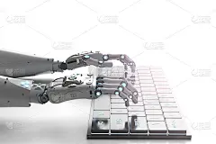 带键盘的机器人手