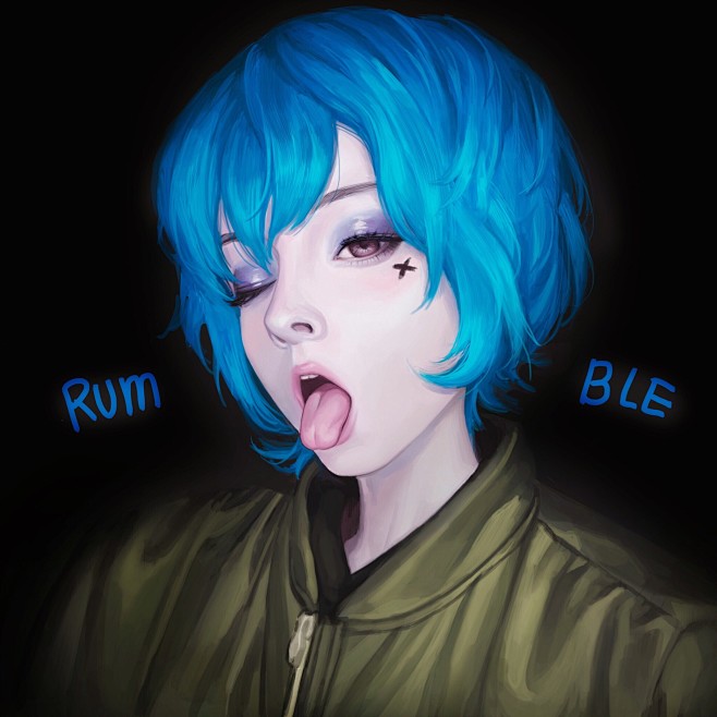 blue hair girl  , RU...