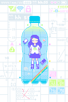像素画 日系 萝莉 手机背景  #壁纸# #治愈系# #背景图#