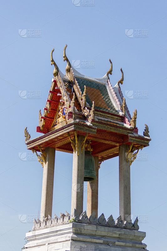 泰国,寺庙,钟楼,垂直画幅,建筑,无人,宫殿,蓝色,僧院,华丽的