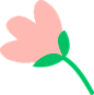 粉色花朵绿色枝叶卡通
