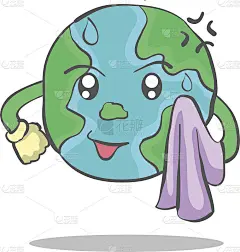 热世界坏环境涂鸦风格矢量艺术